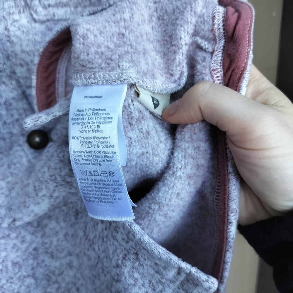 MWL Madewell (Re)sourced Sweater Fleece Shirt Jacket Heather Pale Thistle Brown - Picture 6 of 10